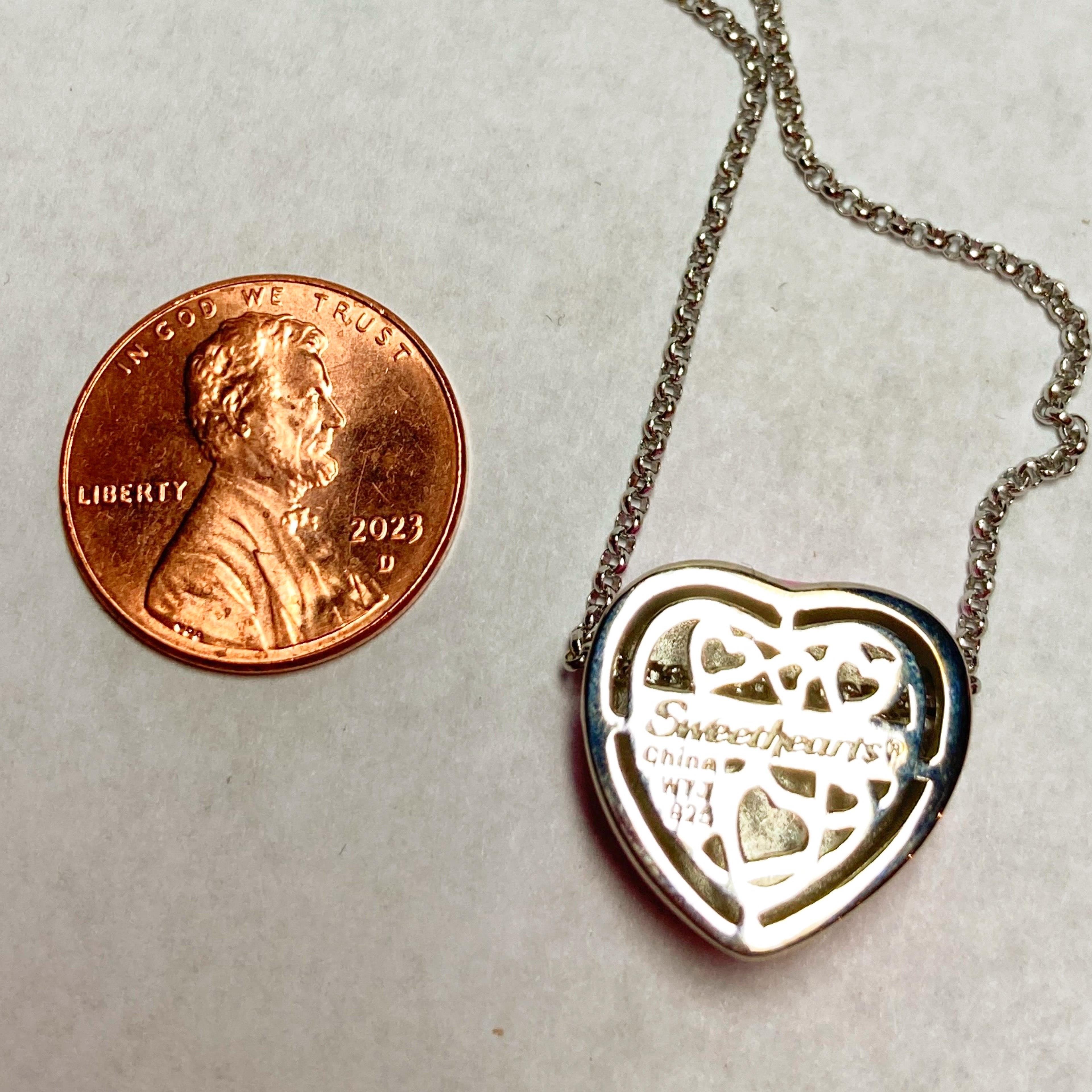 Image for Sterling Silver Valentines Day Heart Necklace 18 inch