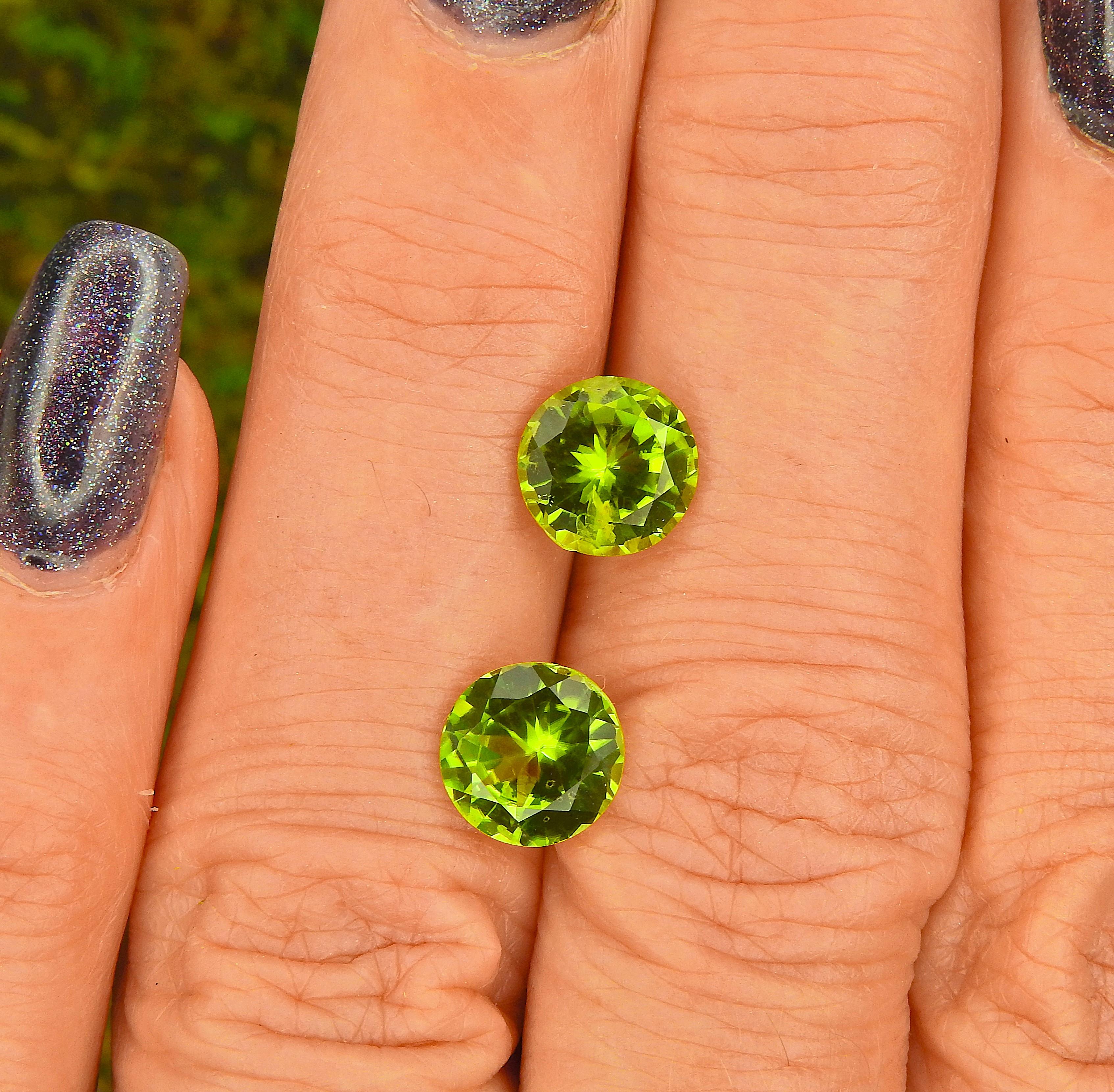 Image for Pakistan Natural Peridot Matched Pair 3.96 tcw.  ** VIDEO **