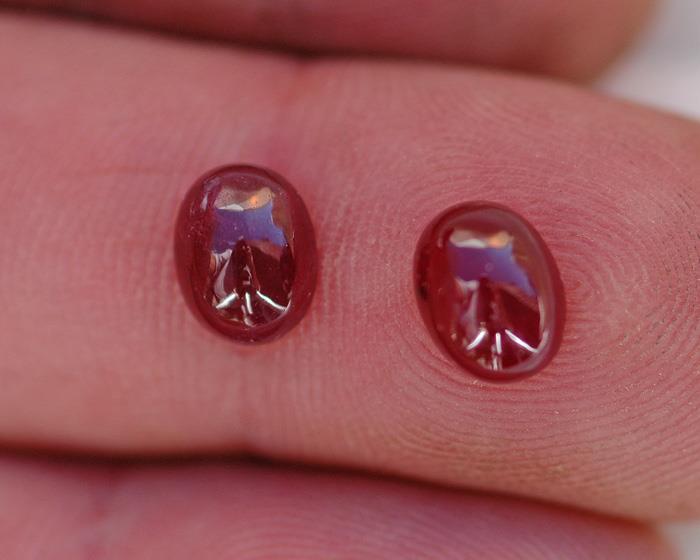 Image for Mozambique Natural Ruby Cabochon Pair 4.91 tcw