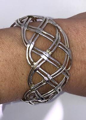 Image for Taxco Mexico SS Woven Cuff Bracelet - ESTATE
