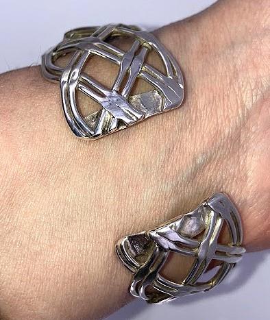 Image for Taxco Mexico SS Woven Cuff Bracelet - ESTATE