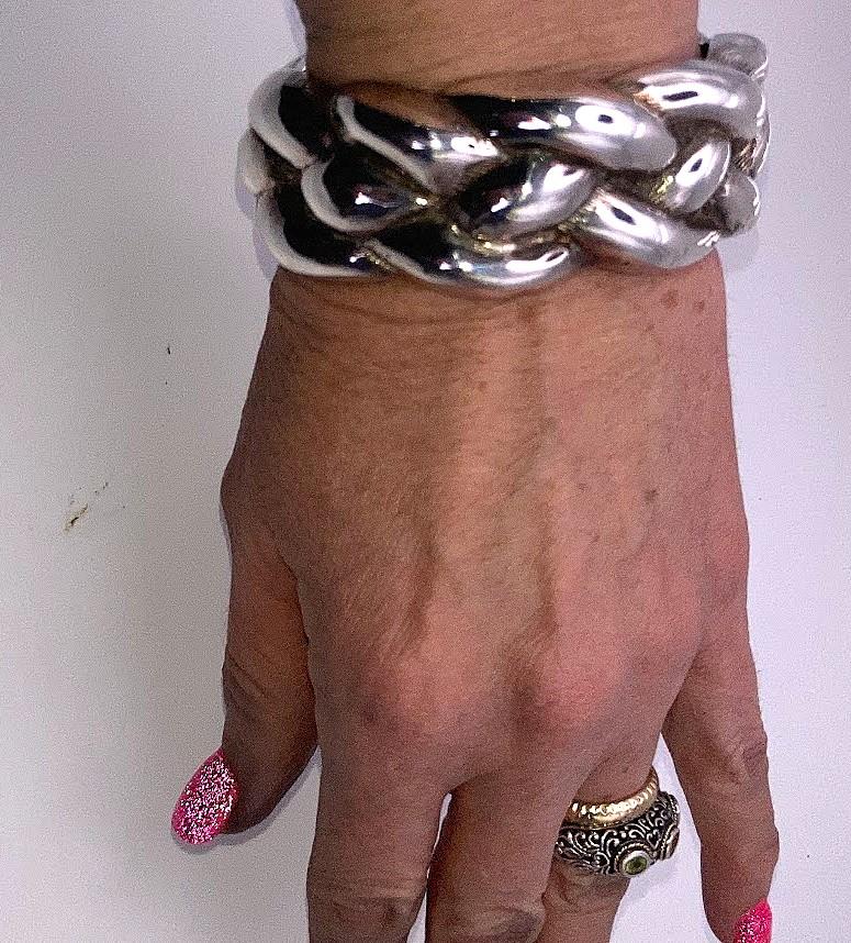 Image for Electroform Vintage Sterling Silver Large Bangle Bracelet - ESTATE