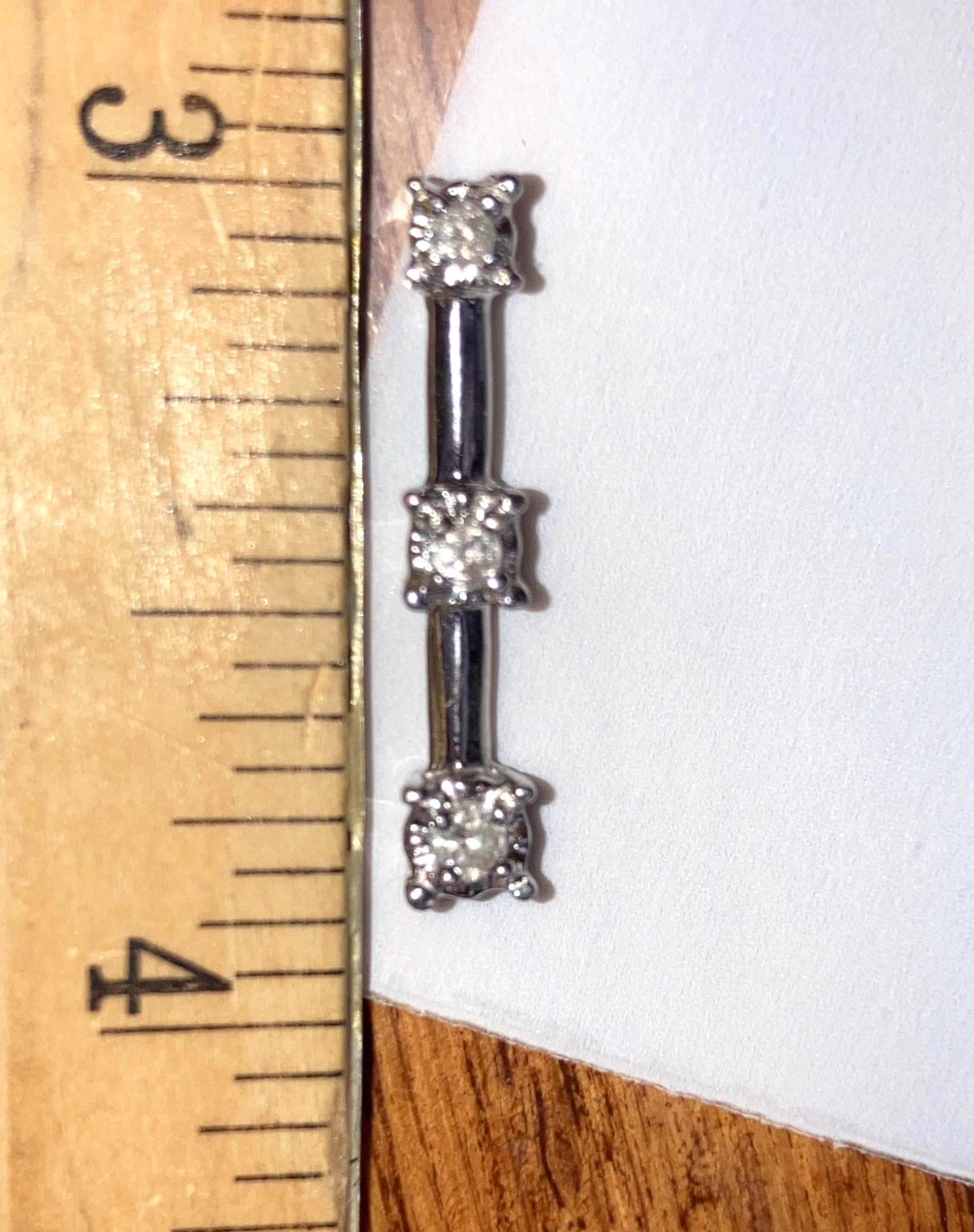 Image for Natural 3 stone Diamond Pendant set in 10k White Gold
