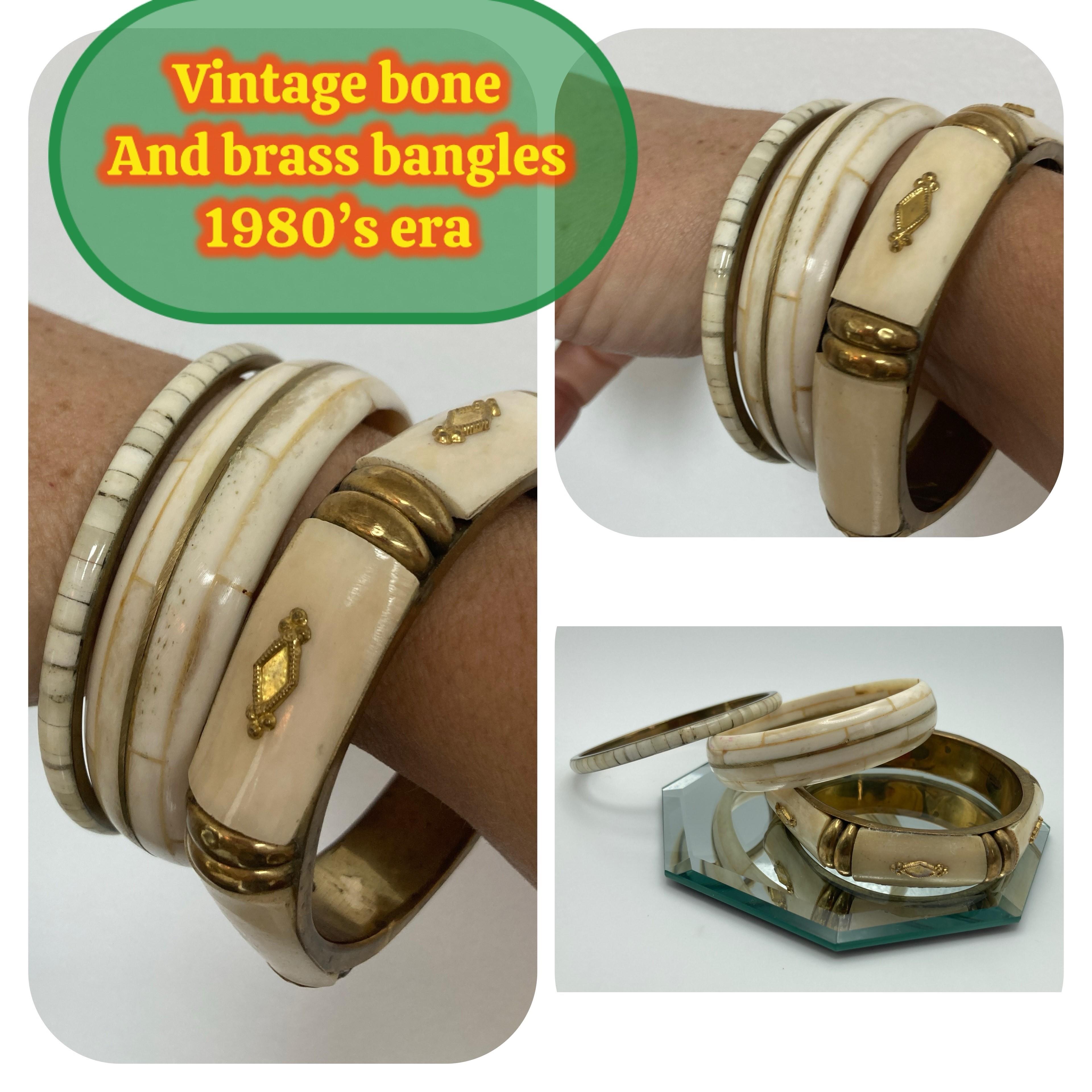 Image for Ox/ Buffalo Horn Bangle Bracelets Set of 3 - ESTATE