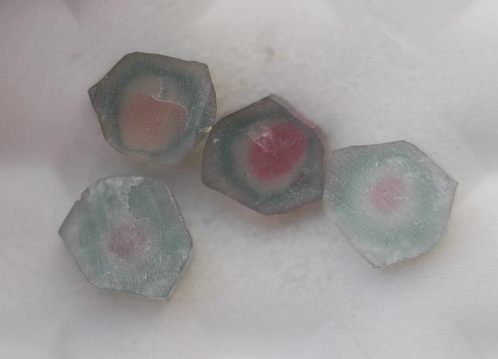 Image for Natural Cruzeiro Tri Color Tourmaline slices 13.8 tcw