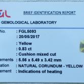 Image for Sri Lanka Natural Yellow Sapphire 0.83 carat  ** VIDEO **