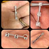 Image for Natural 3 stone Diamond Pendant set in 10k White Gold