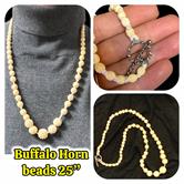 Image for Estate-Carved Natural Buffalo Horn SS Clasp 25 inch