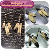 Image for Estate S/S Native American Buffalo Horn Carved Earrings