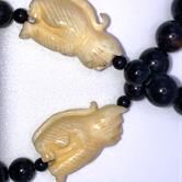 Image for Tiger Eye & carved Cat beads necklace ** VIDEO **
