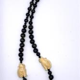 Image for Tiger Eye & carved Cat beads necklace ** VIDEO **