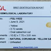 Image for LARGE!! Natural Sri Lanka Unheated Yellow Sapphire Cabochon 3.72 carat  ** VIDEO **