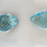 Image for Nigerian Natural Topaz matched faceted Brirolette 23.3 tcw  ** VIDEO **