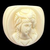 Image for Carved Buffalo Bone Cameo Ring size 7