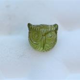 Image for Natural Tanzania Grossularite Garnet Owl Head Carving 5.19 carat